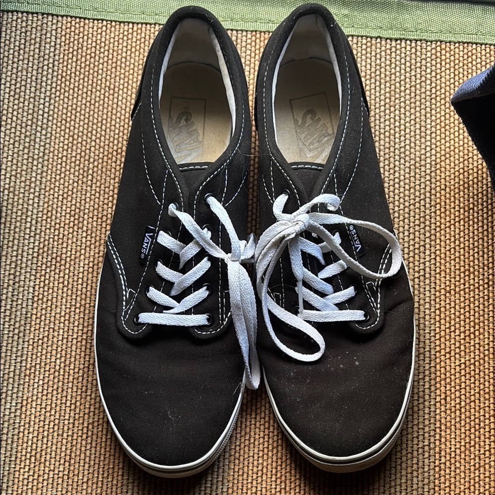 Vans Black and White Canvas Sneakers Classic Style